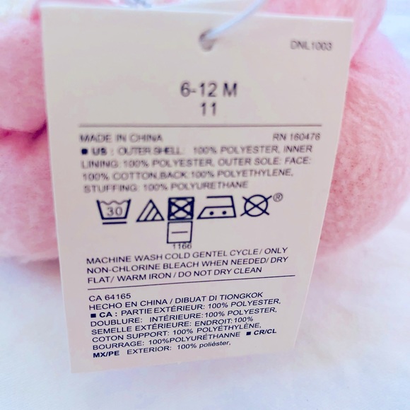 NWT Old Navy Cozy Fleece Sherpa Baby Slipper Booties, Pink, Size 6-12 months - Picture 2 of 5